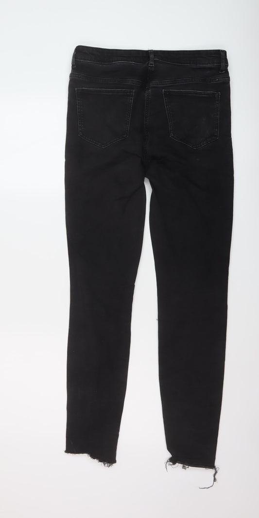 NEXT Womens Grey Cotton Skinny Jeans Size 10 L20 in Regular Button
