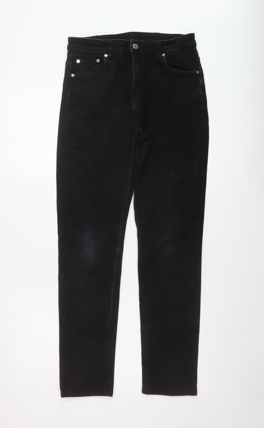 Weekday Womens Black Cotton Straight Jeans Size 29 in L30 in Regular Button