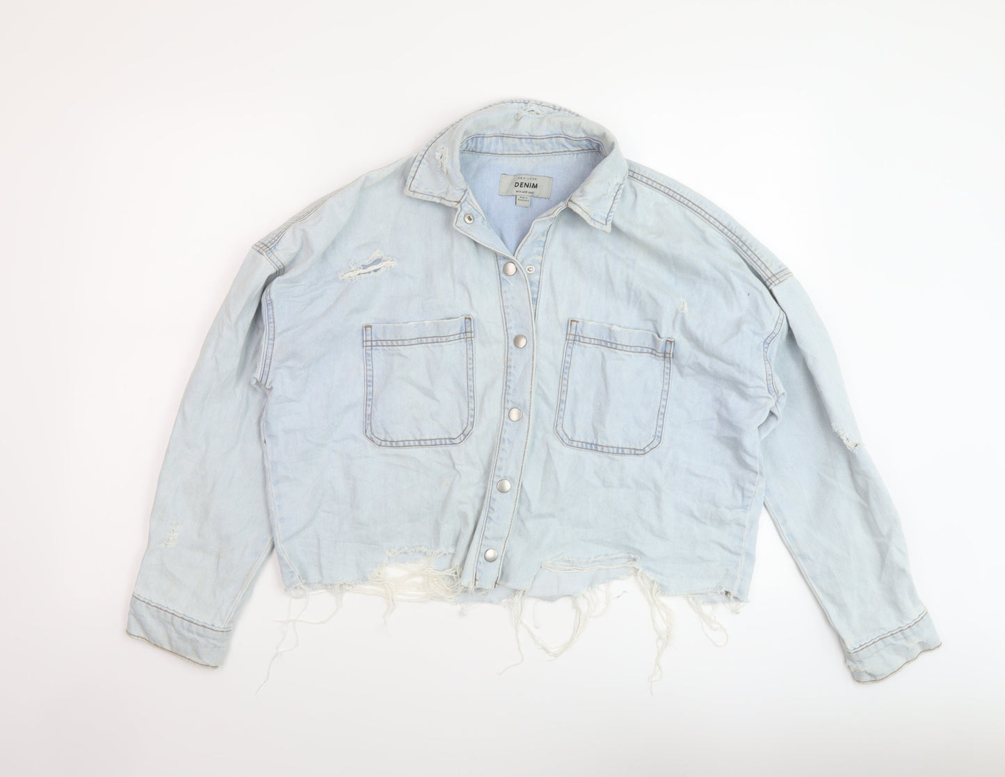 New Look Womens Blue Jacket Size 10 Snap