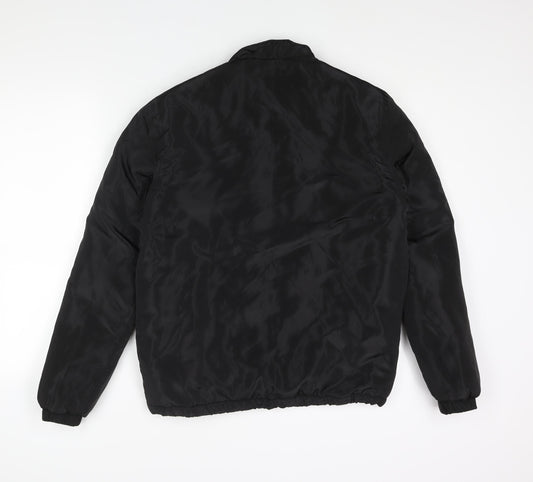 Boohoo Mens Black Bomber Jacket Jacket Size S Zip - Pockets