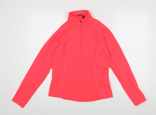 Mountain Hardwear Womens Pink Polyester Pullover Sweatshirt Size S Zip - Neon