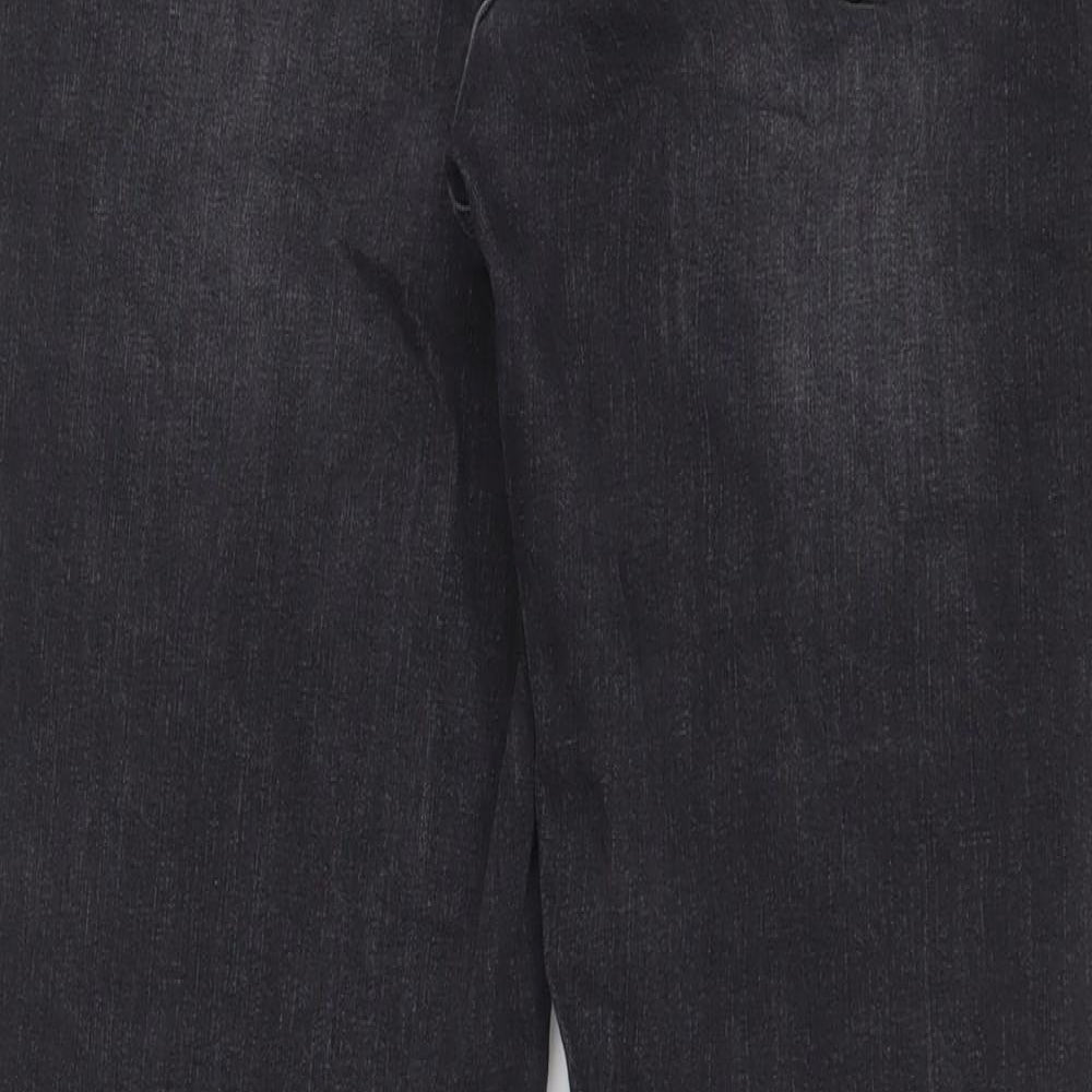 Pulz Womens Grey Cotton Straight Jeans Size 31 in L28 in Regular Zip