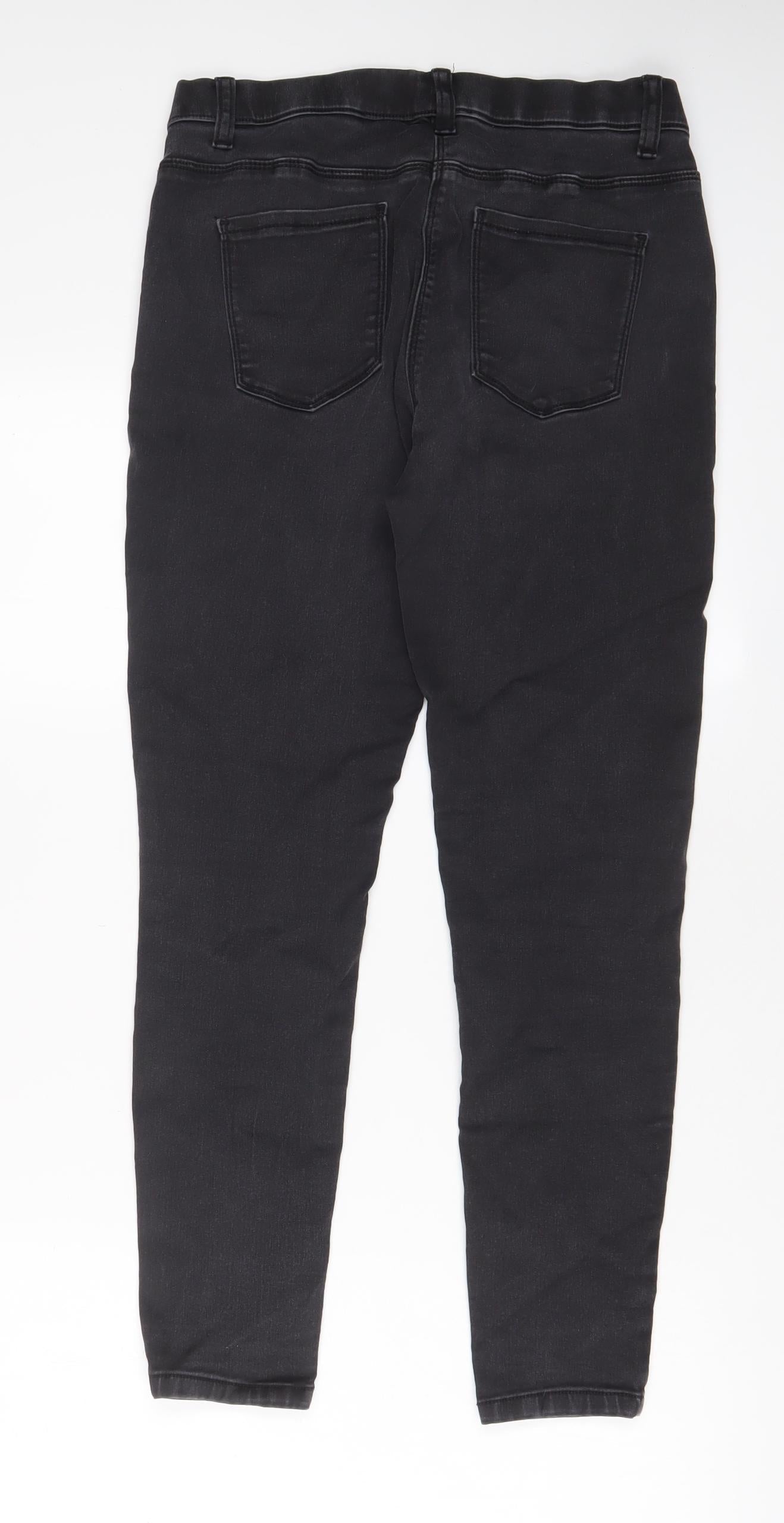 M&Co Womens Grey Cotton Jegging Jeans Size 12 L26 in Regular