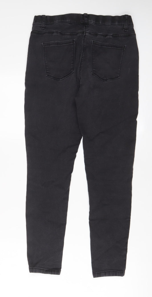 M&Co Womens Grey Cotton Jegging Jeans Size 12 L26 in Regular