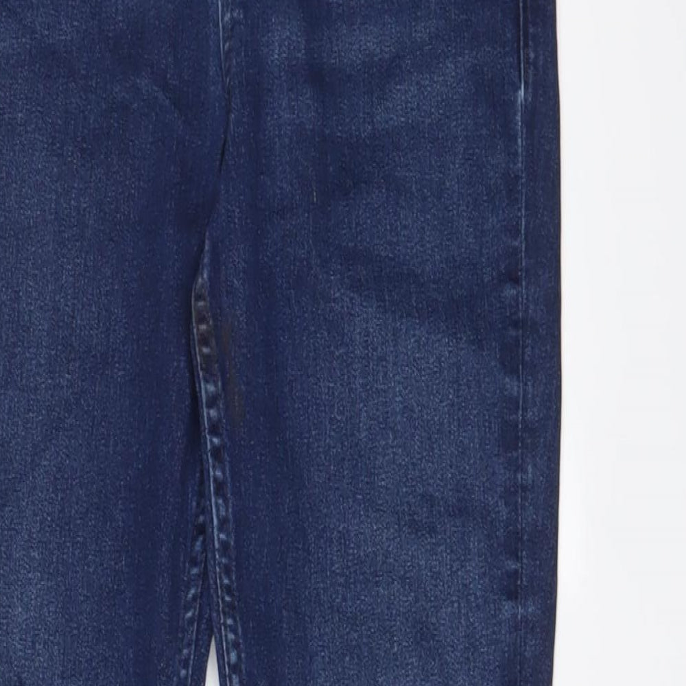 Marks and Spencer Womens Blue Cotton Skinny Jeans Size 8 L28 in Regular Zip