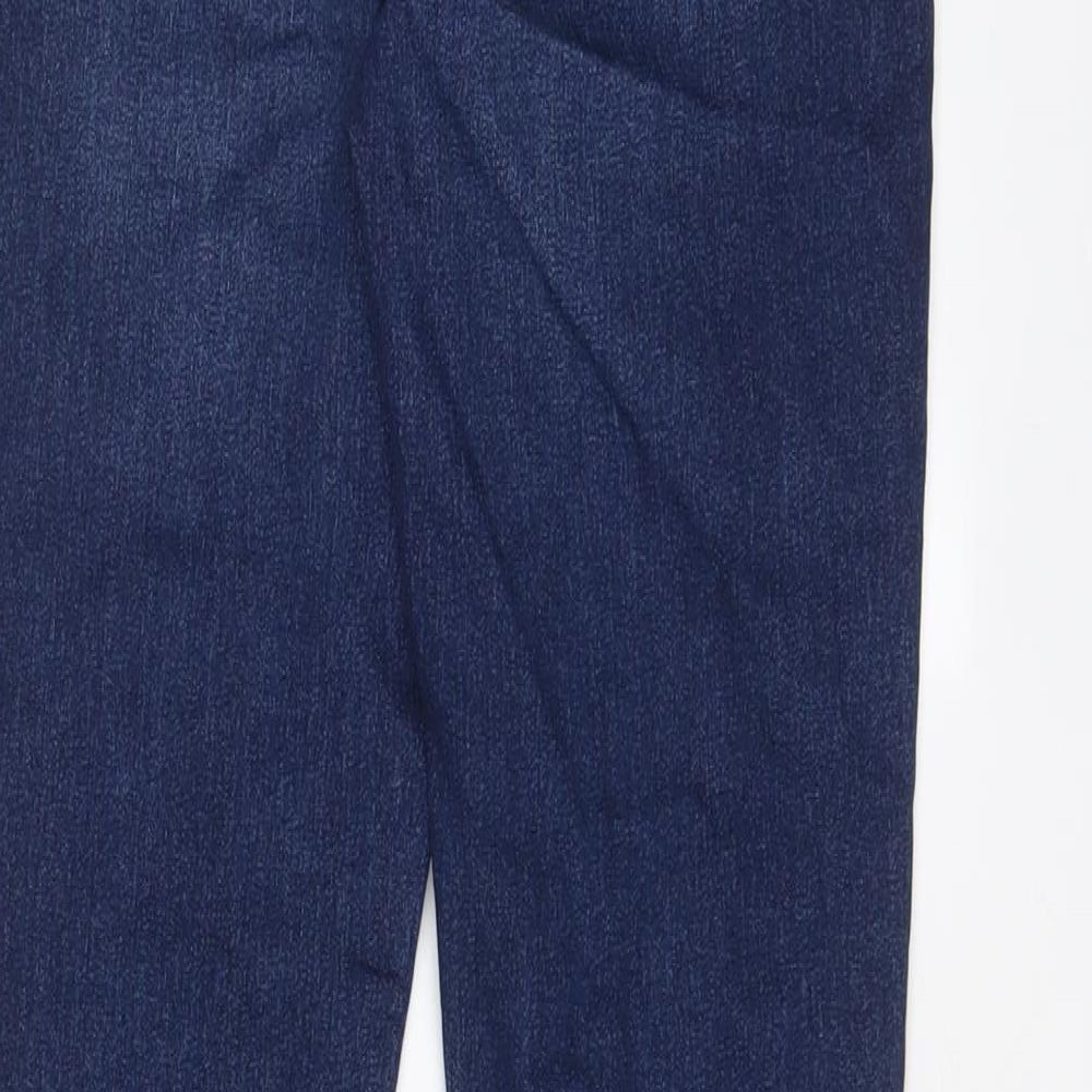 Marks and Spencer Womens Blue Cotton Skinny Jeans Size 8 L28 in Regular Zip
