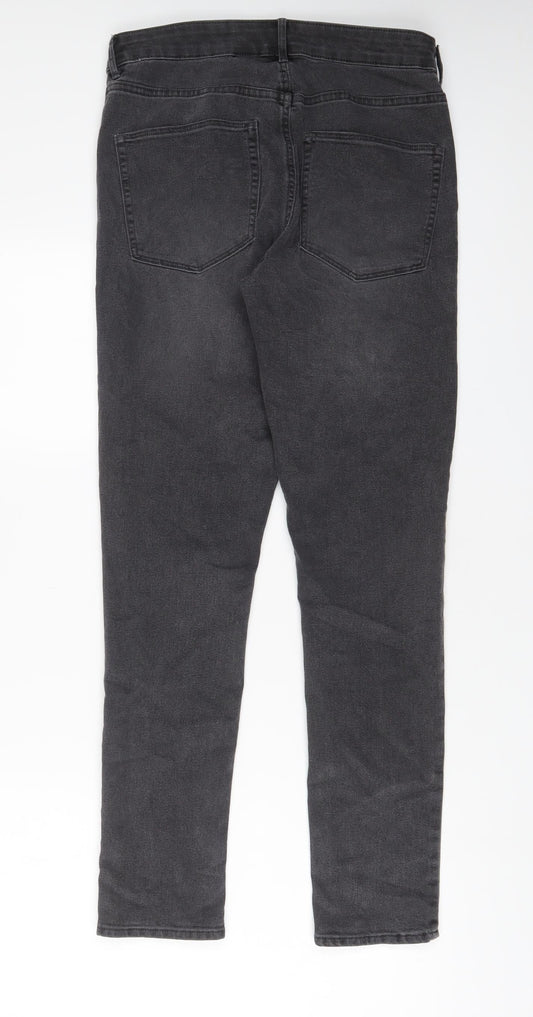 H&M Womens Grey Cotton Skinny Jeans Size 30 in L29 in Regular Zip