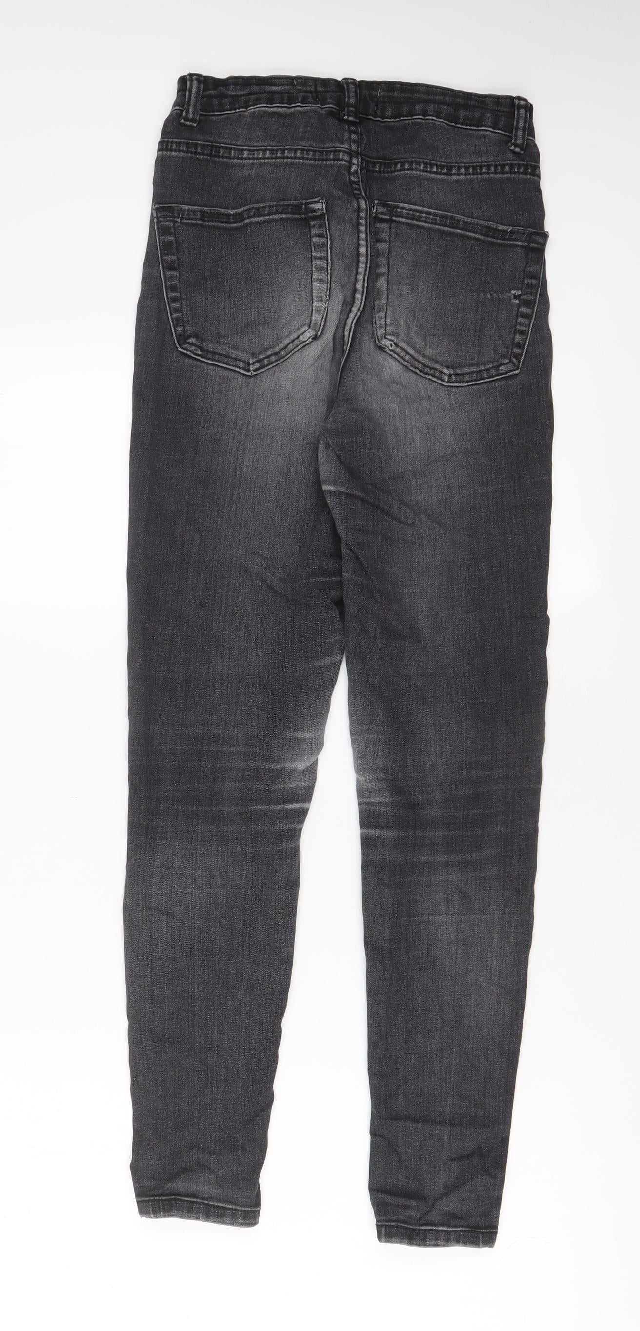 Denim & Co. Womens Grey Cotton Skinny Jeans Size 8 L28 in Regular Zip