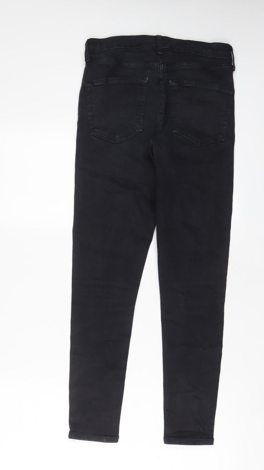 Topshop Womens Black Cotton Skinny Jeans Size 28 in L32 in Regular Zip