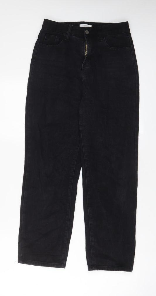 DressYou Womens Black Cotton Straight Jeans Size S L26 in Regular Zip