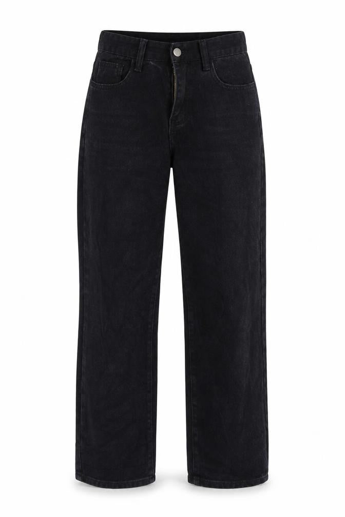 DressYou Womens Black Cotton Straight Jeans Size S L26 in Regular Zip