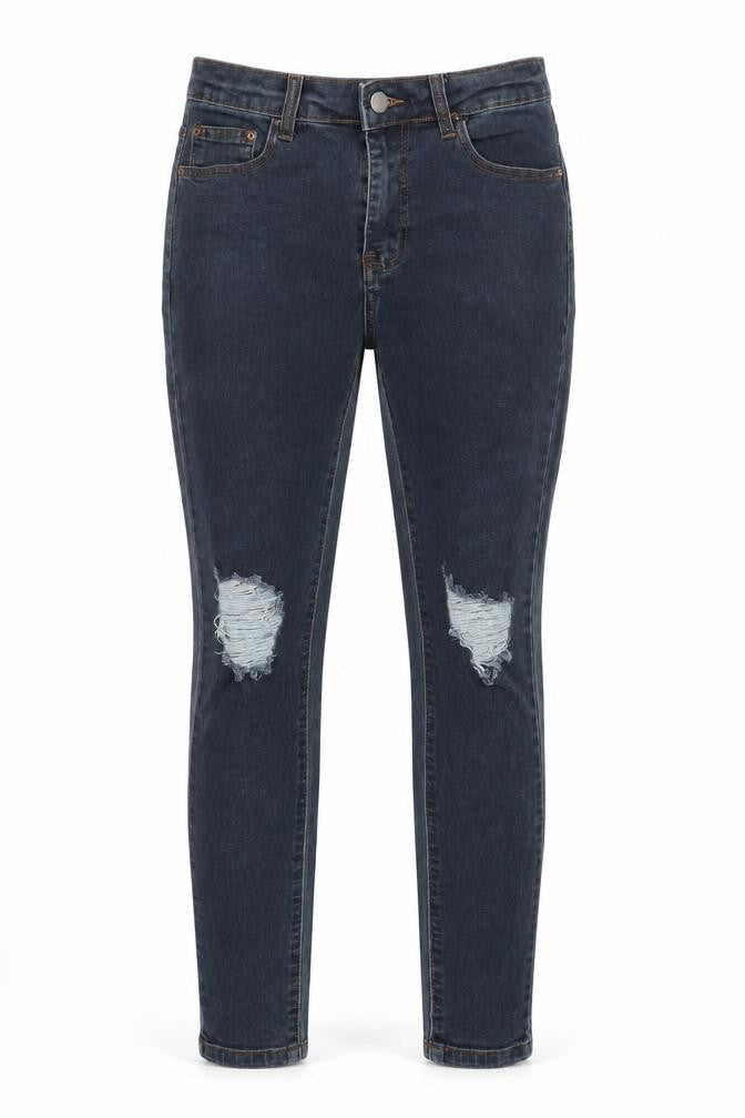 PRETTYLITTLETHING Womens Blue Cotton Skinny Jeans Size 10 L28 in Regular Zip