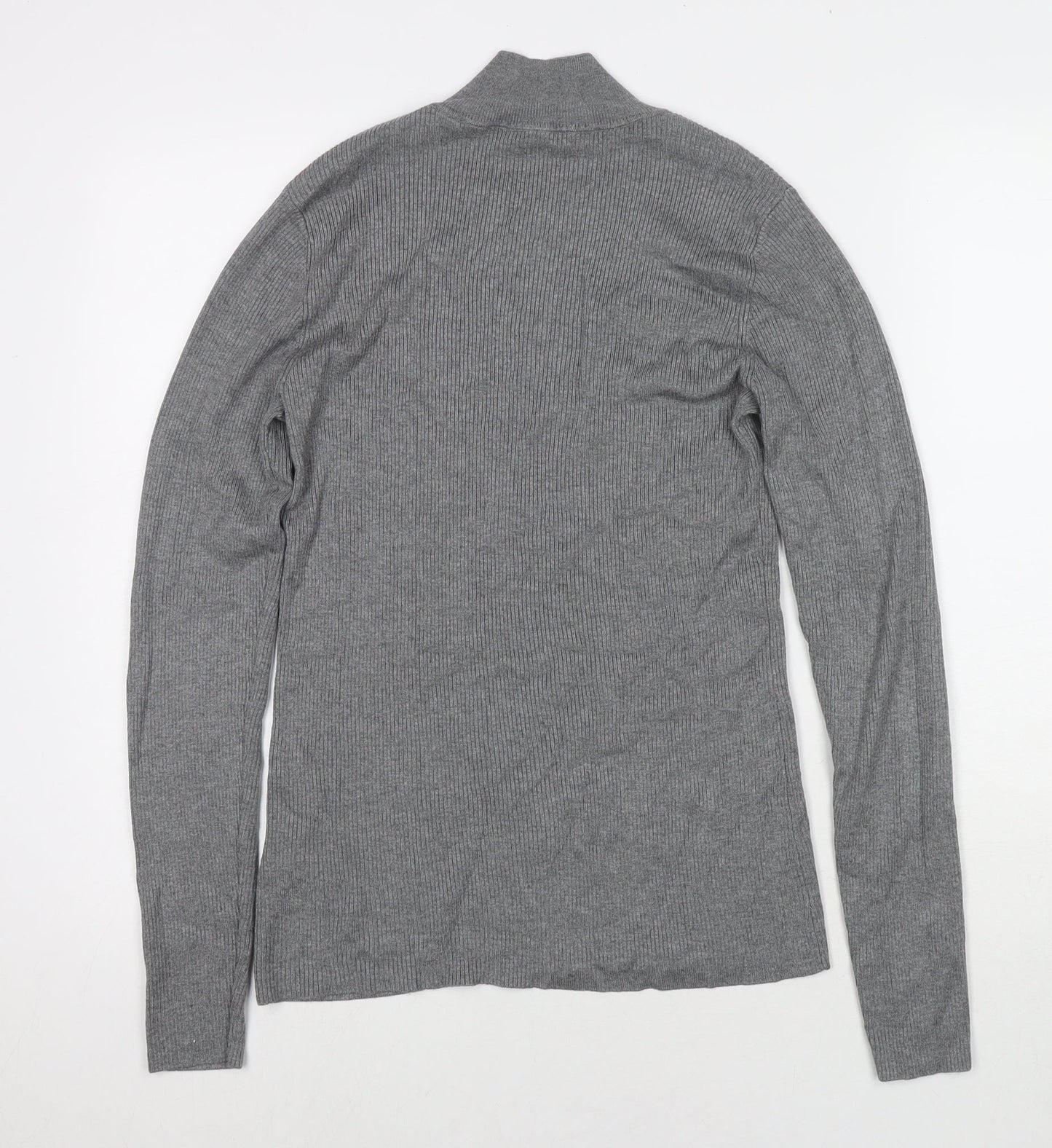 Esprit Womens Grey Roll Neck Viscose Pullover Jumper Size M