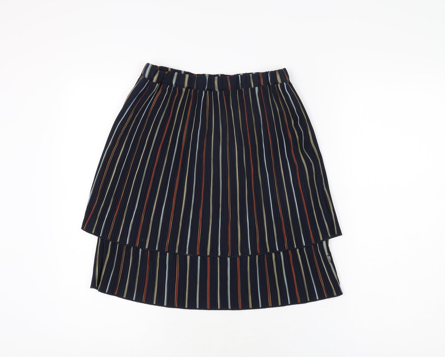 Coster Womens Blue Striped Polyester Mini Skirt Size 8