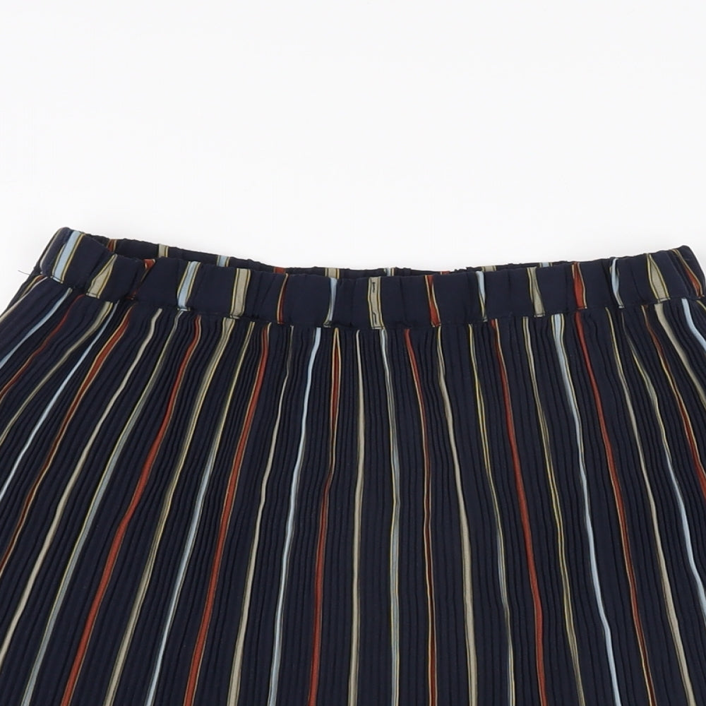 Coster Womens Blue Striped Polyester Mini Skirt Size 8