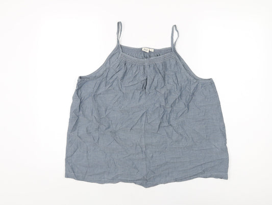 Gap Womens Blue Cotton Basic T-Shirt Size L Round Neck