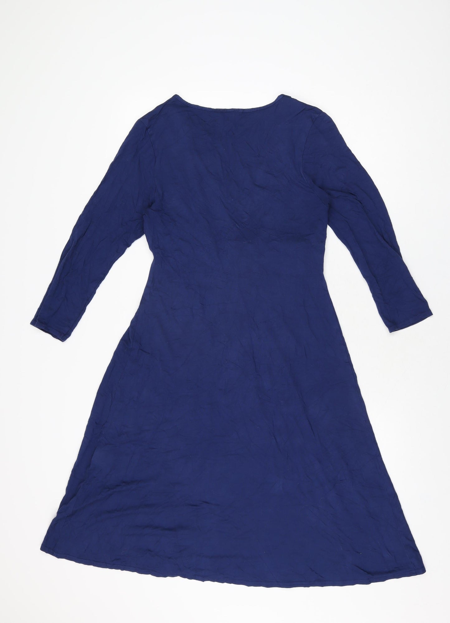 Phase Eight Womens Blue Viscose A-Line Size 12 V-Neck Pullover