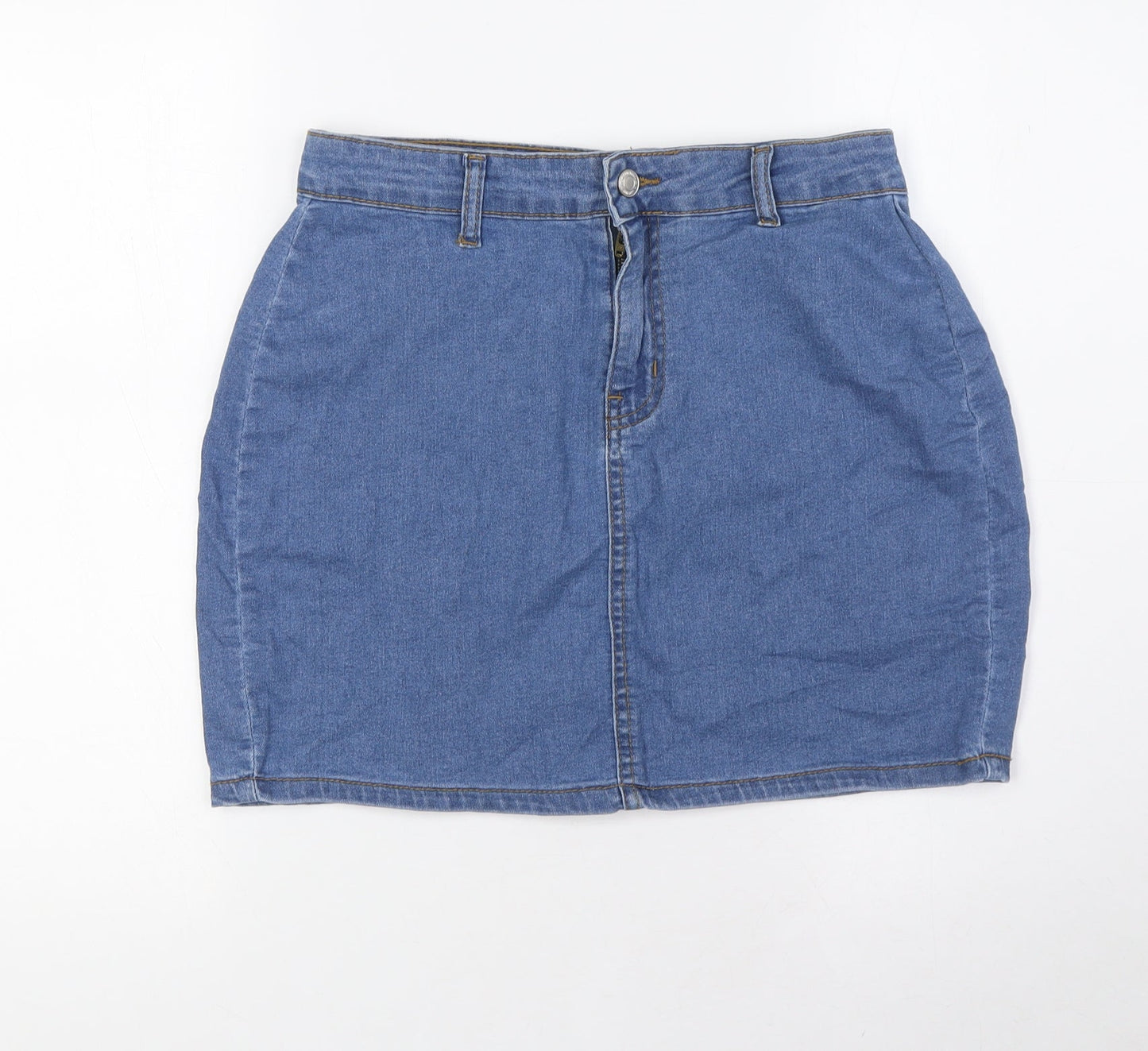 Don't Think Twice Womens Blue Chlorofibre A-Line Skirt Size 10 Zip