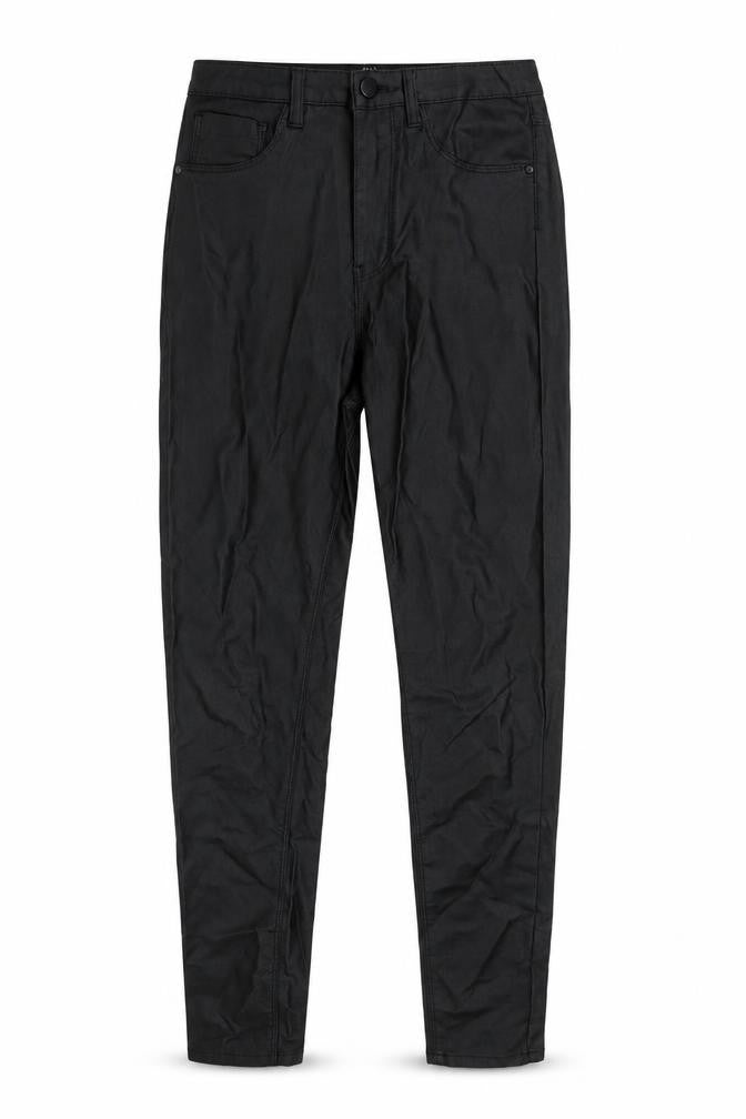 Quiz Womens Black Viscose Trousers Size 8 L29 in Regular Zip