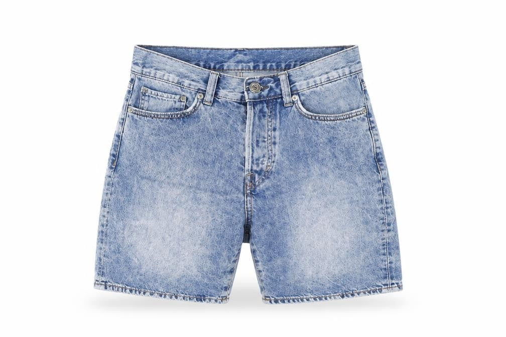 &Denim Womens Blue 100% Cotton Basic Shorts Size 30 in Regular Zip