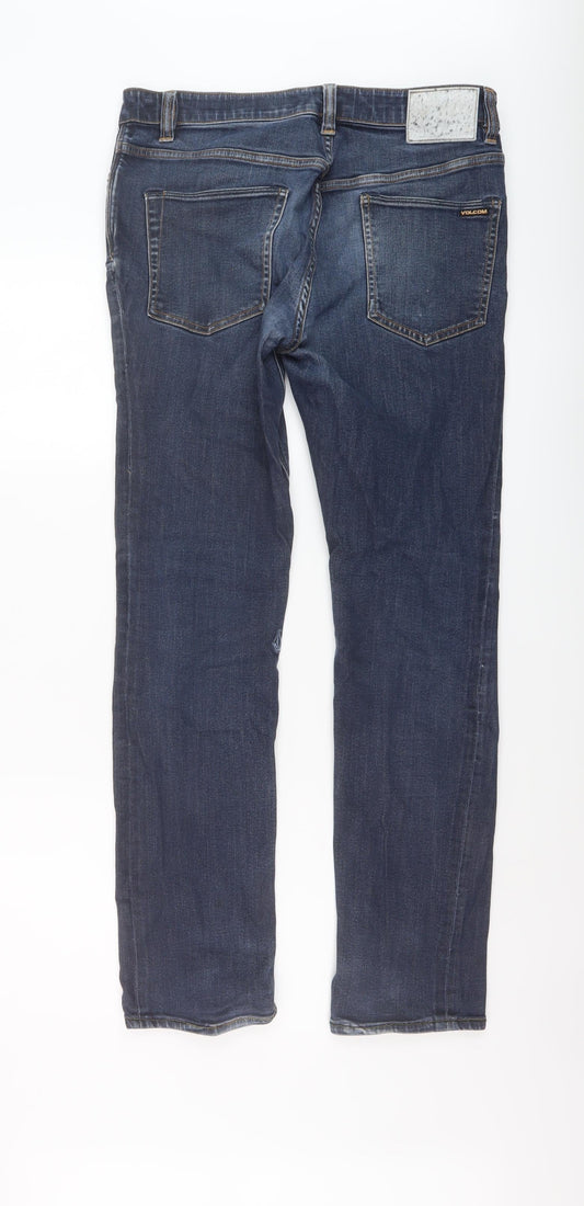Kinkade Mens Blue Cotton Straight Jeans Size 30 in L30 in Regular Button