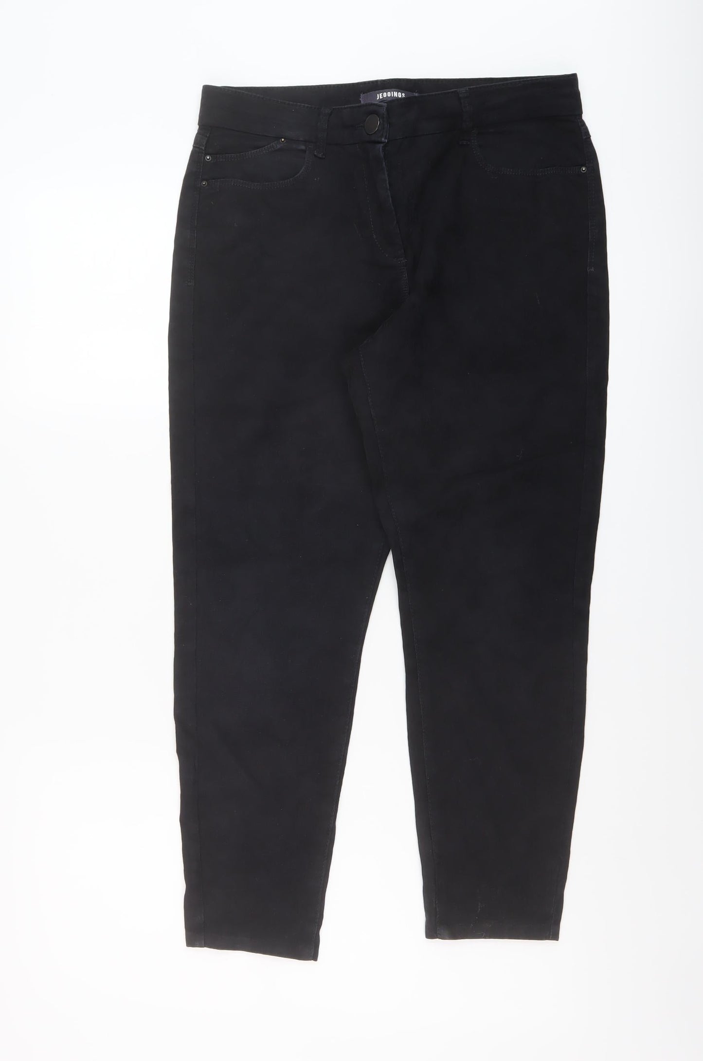 Marks and Spencer Womens Black Cotton Jegging Jeans Size 10 L24 in Regular Button