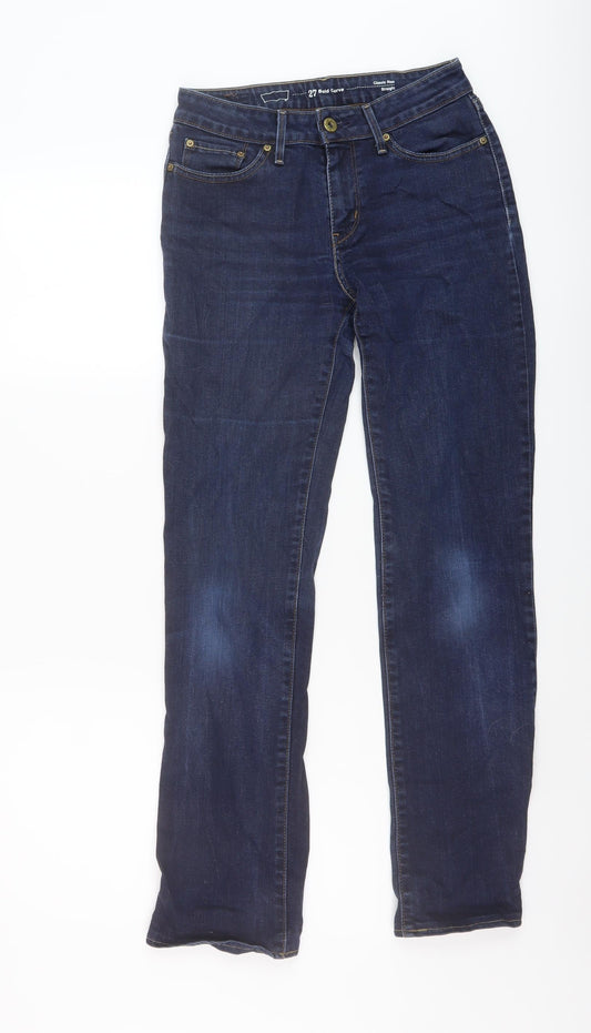 Levi's Womens Blue Cotton Straight Jeans Size 27 in L29 in Regular Button