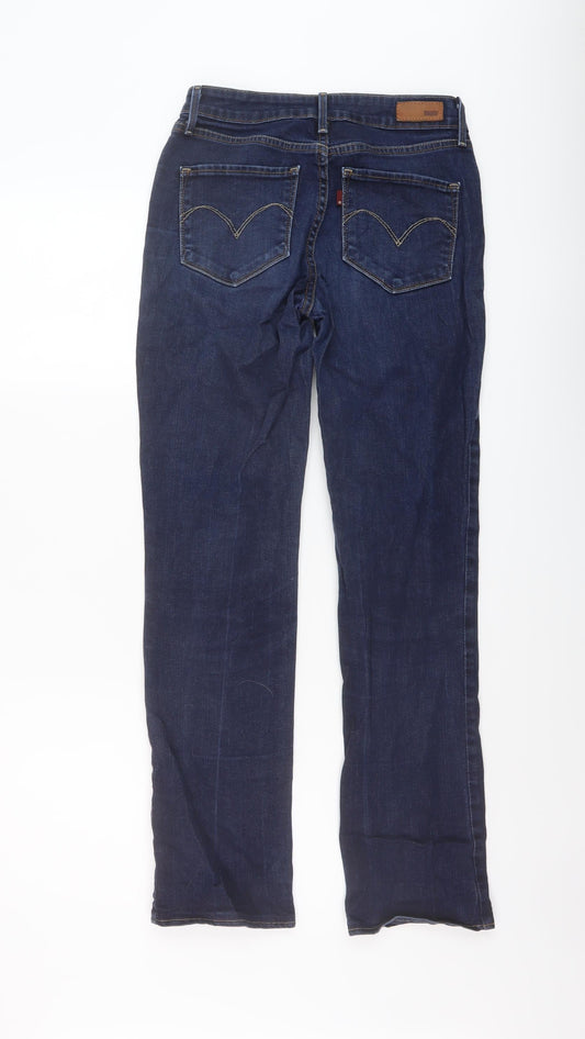 Levi's Womens Blue Cotton Straight Jeans Size 27 in L29 in Regular Button