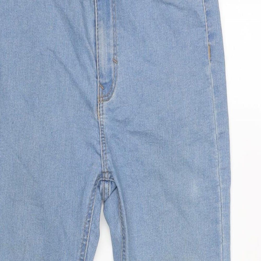 Pull&Bear Womens Blue Cotton Skinny Jeans Size 10 L26 in Regular Zip