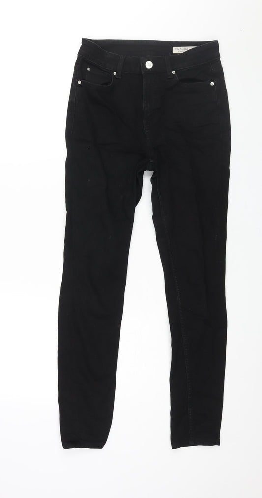 Marks and Spencer Womens Black Cotton Skinny Jeans Size 10 L28 in Regular Zip