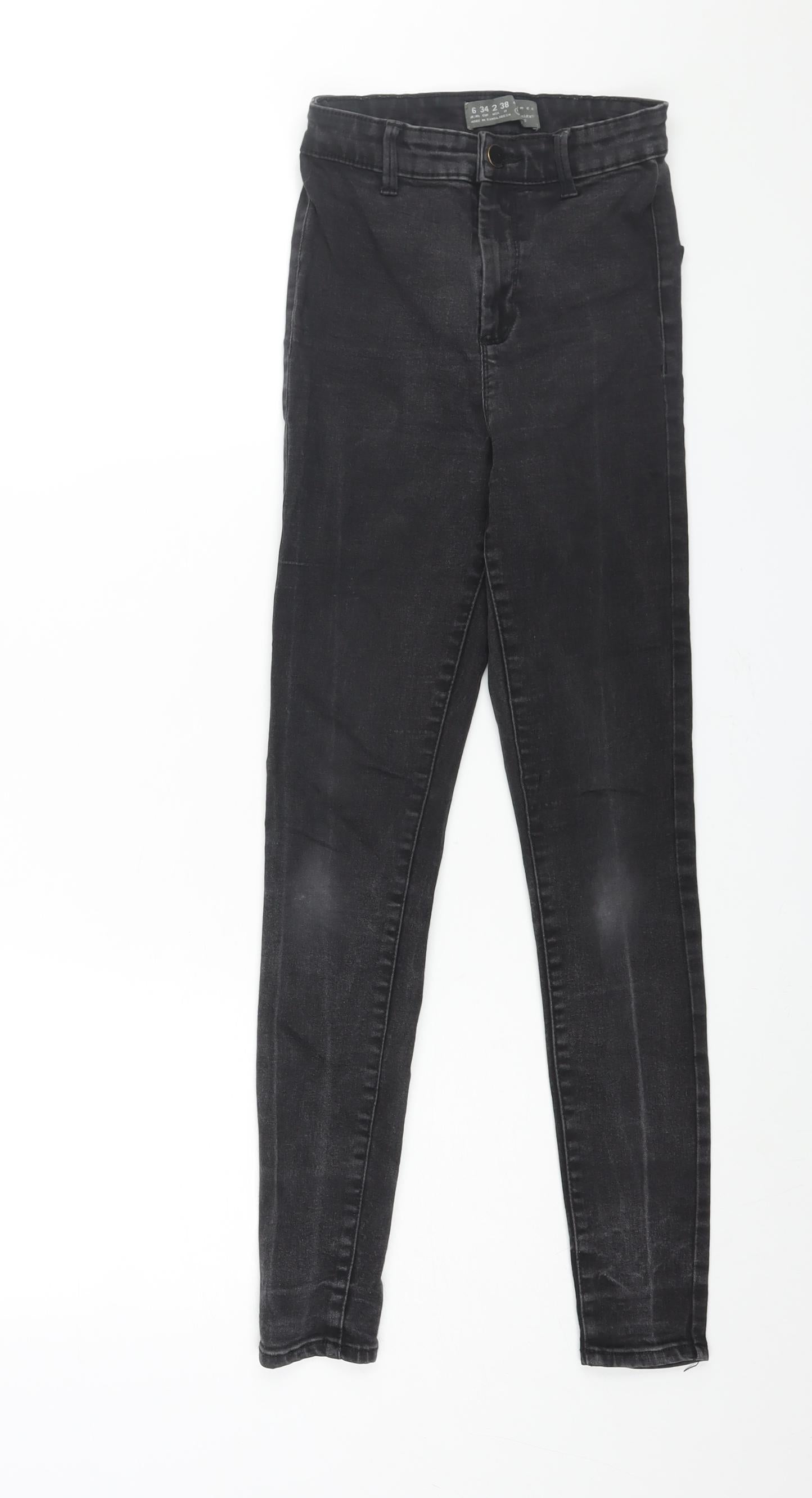 Denim & Co. Womens Black Cotton Skinny Jeans Size 6 L26 in Regular Zip