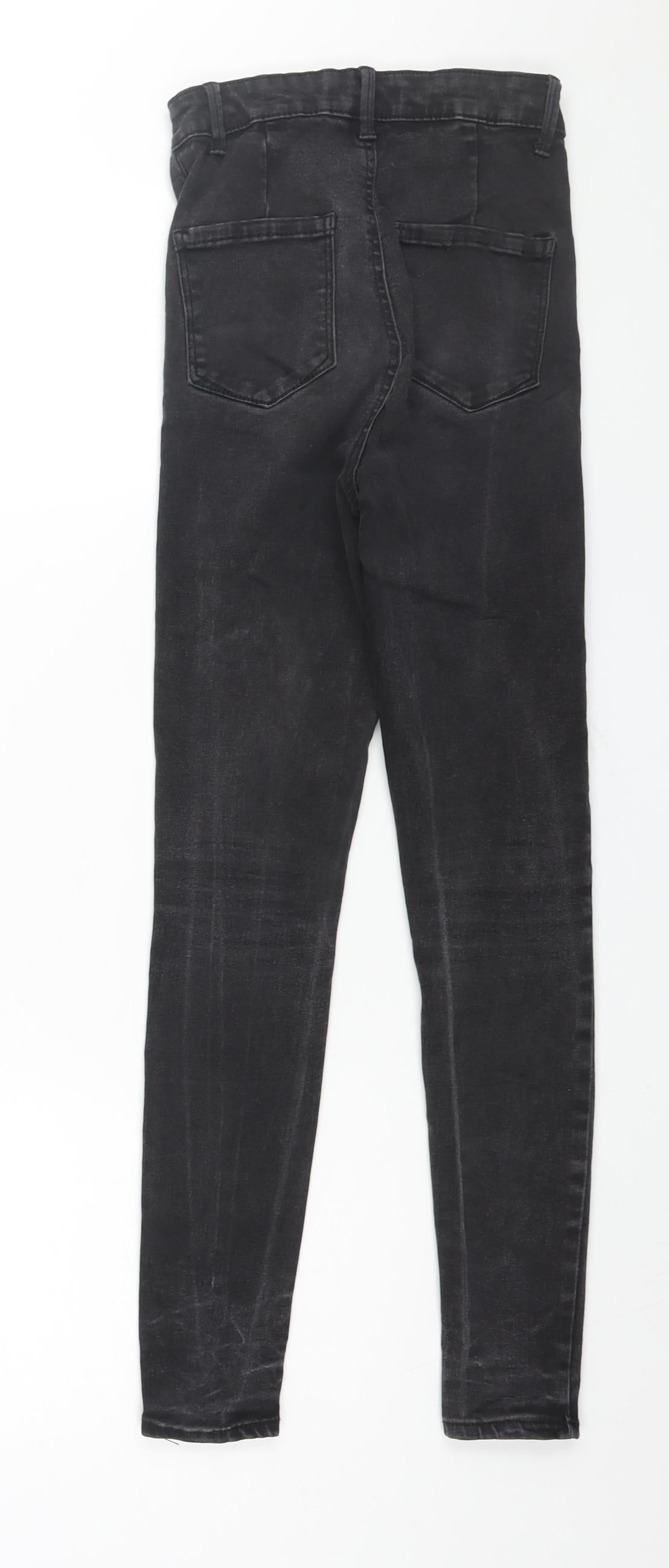 Denim & Co. Womens Black Cotton Skinny Jeans Size 6 L26 in Regular Zip