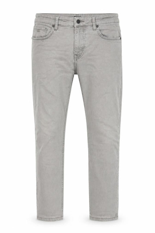 Boss Mens Grey Cotton Straight Jeans Size 32 in L30 in Regular Zip