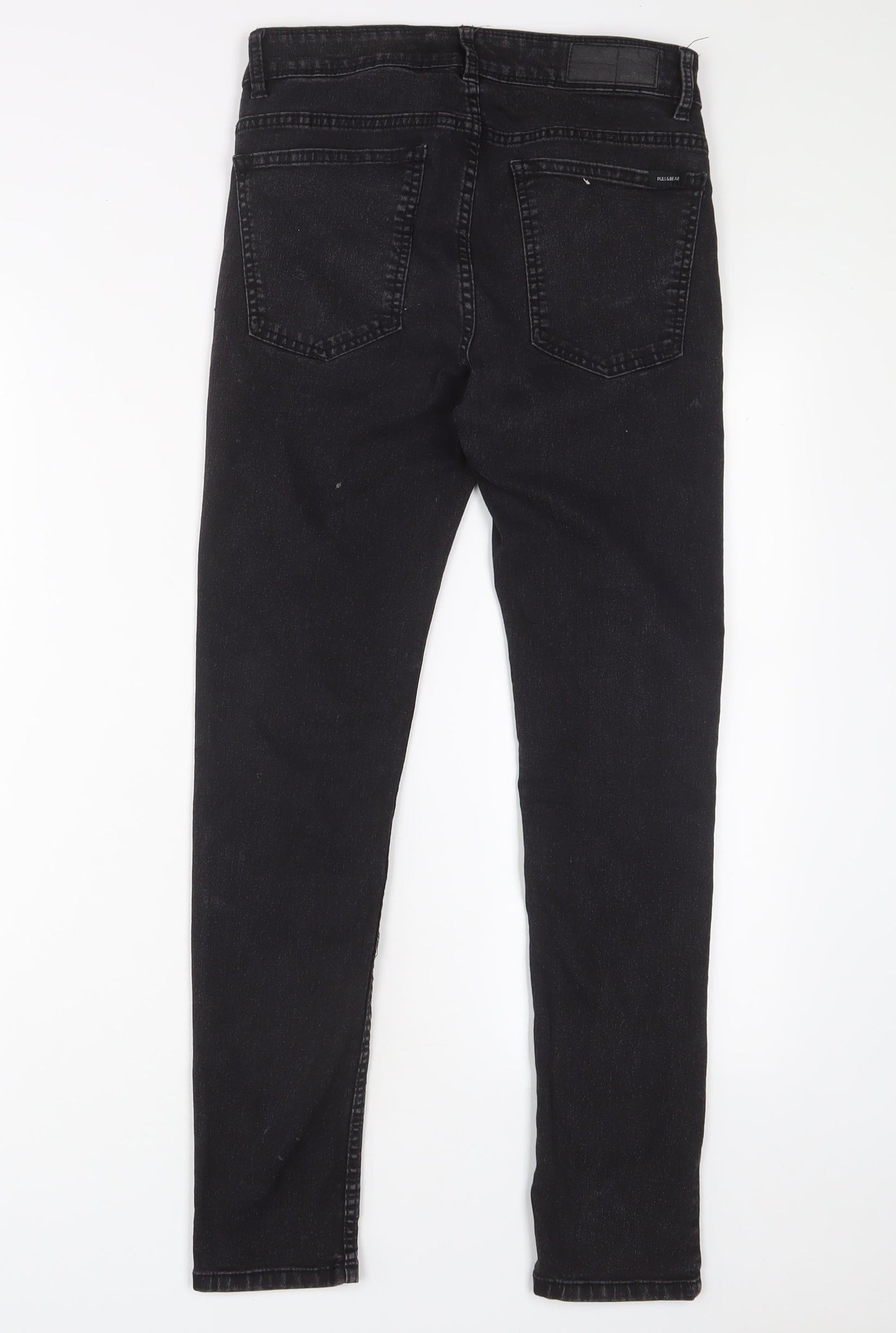 Pull&Bear Womens Black Cotton Skinny Jeans Size 10 L27 in Regular Zip