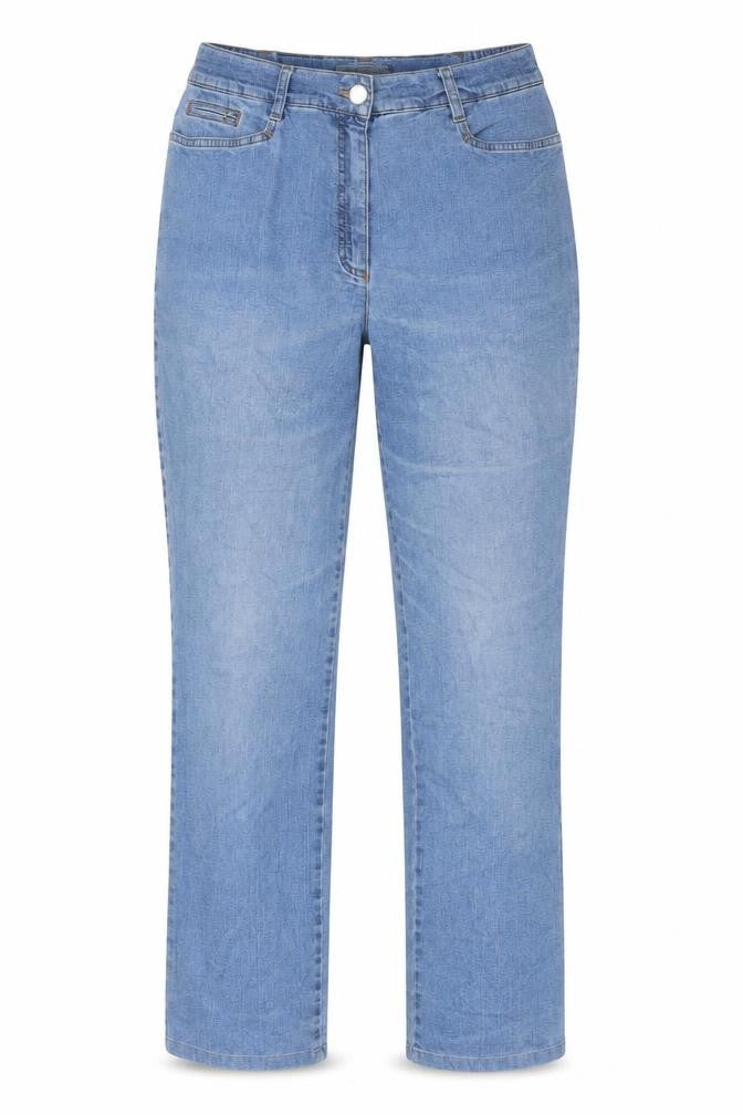 GARDEUR Womens Blue Cotton Straight Jeans Size 34 in L30 in Regular Zip