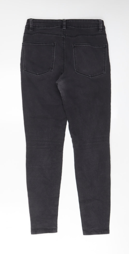 Denim & Co. Womens Grey Cotton Skinny Jeans Size 8 L26 in Regular Zip