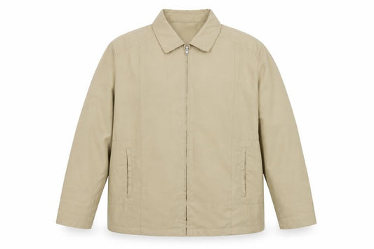 Front view of Wellington men’s brown jacket, size S, zip