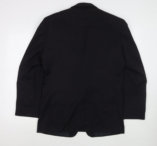 C&A Mens Black Polyester Jacket Suit Jacket Size 40 Regular