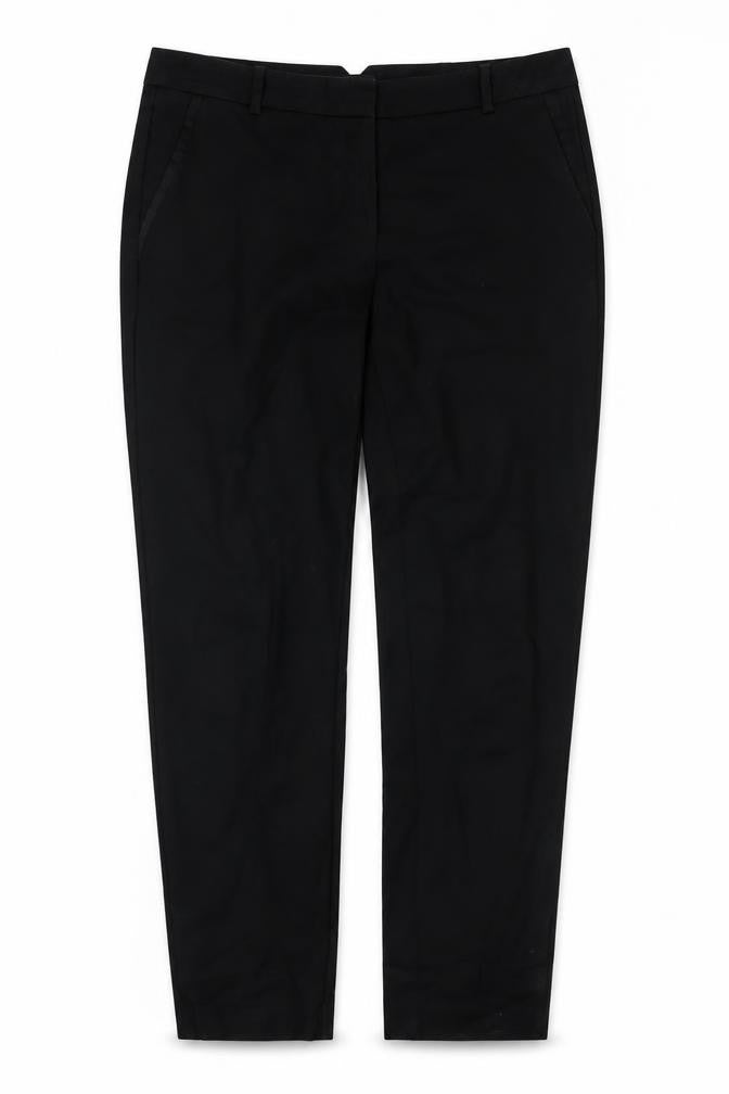 Mango Womens Black Cotton Trousers Size 10 L27 in Regular Zip