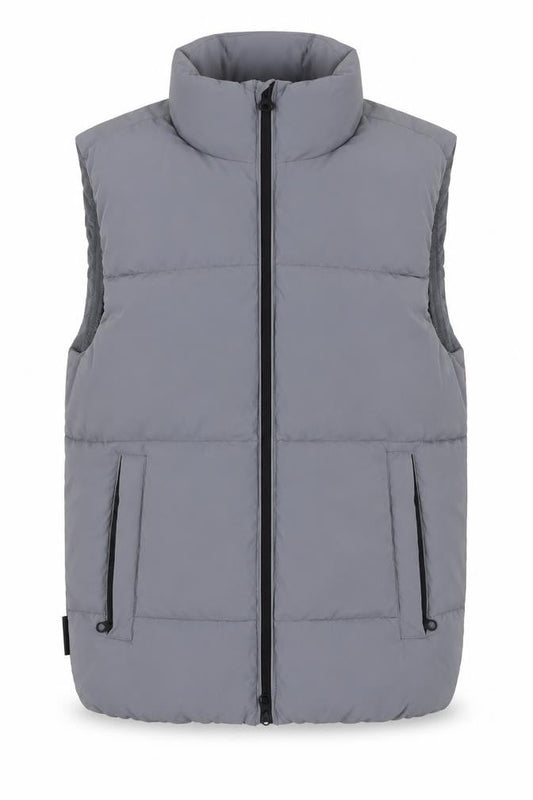 Sinsay Mens Grey Gilet Waistcoat Size XS Zip