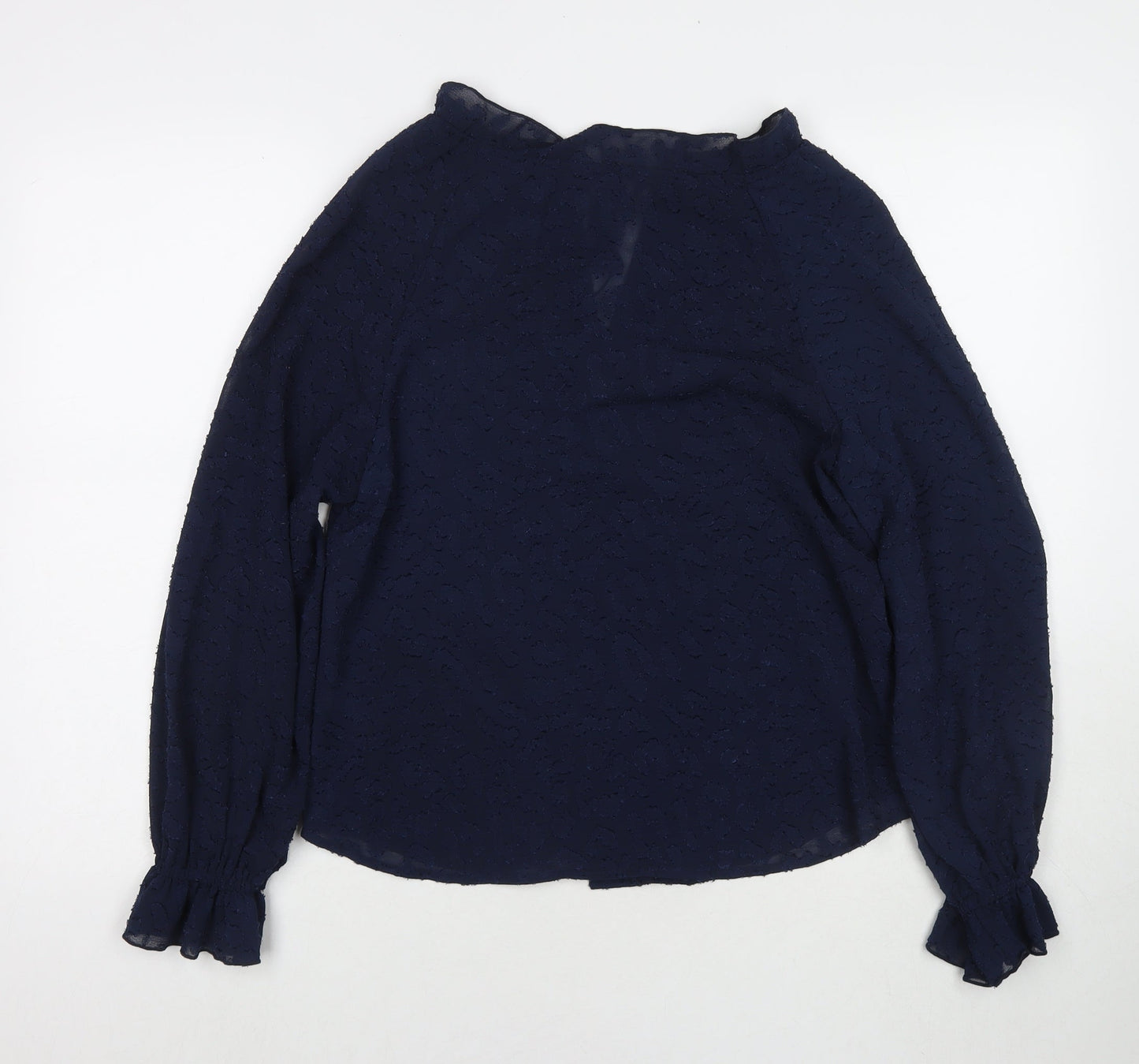 Marks and Spencer Womens Blue Polyester Basic Blouse Size 6 Round Neck