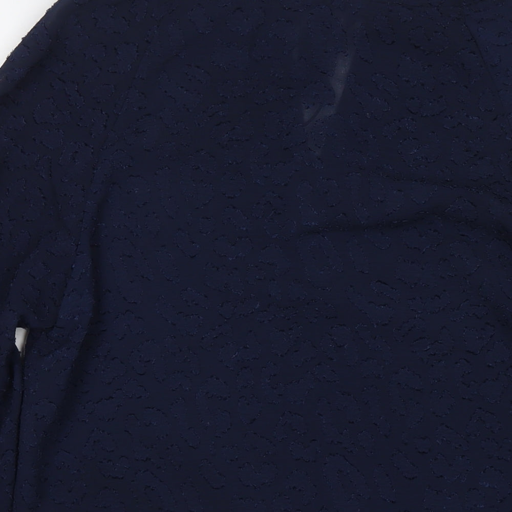 Marks and Spencer Womens Blue Polyester Basic Blouse Size 6 Round Neck