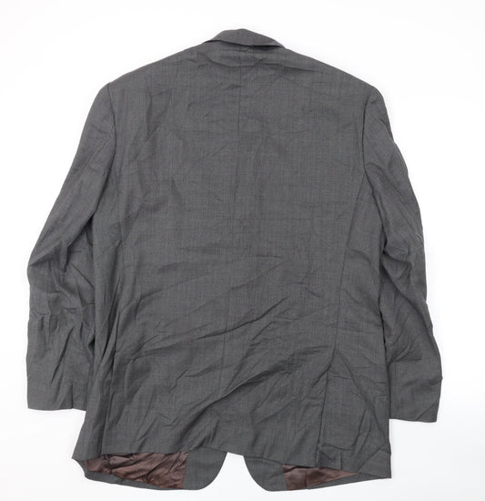 Cortefiel Mens Grey Wool Jacket Suit Jacket Size 44 Regular