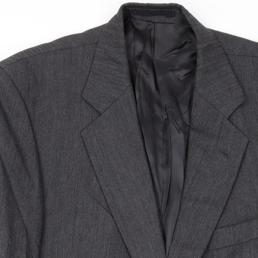 Mr Harry Mens Grey Polyester Jacket Suit Jacket Size 42 Regular