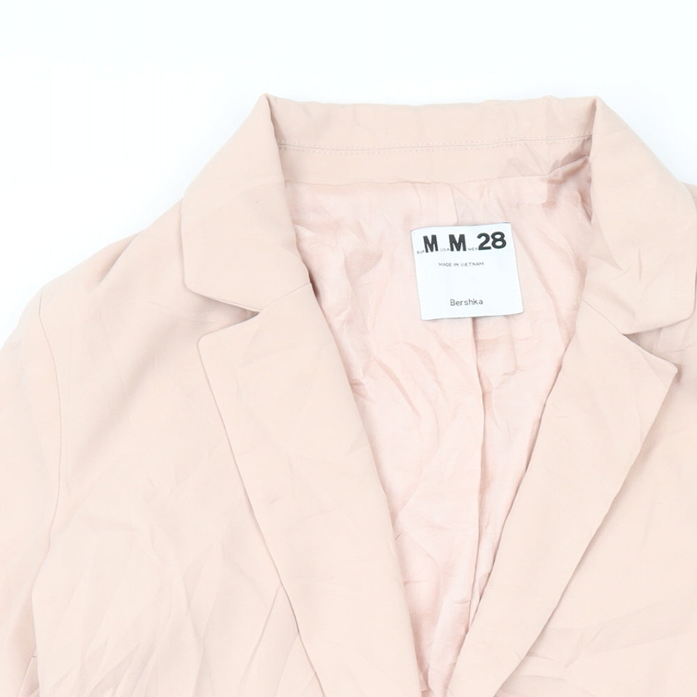 Bershka Womens Pink Jacket Blazer Size M Button