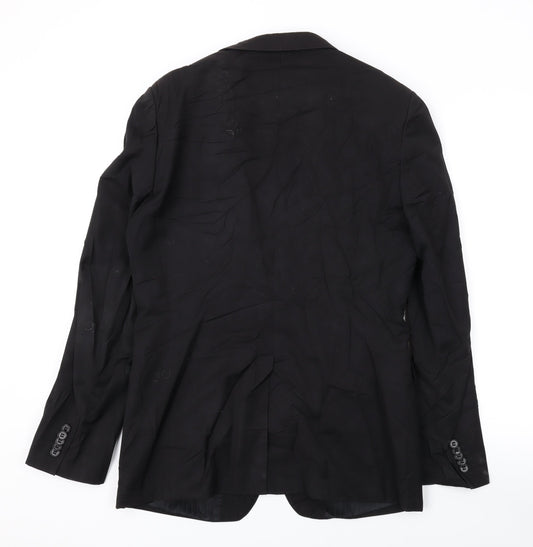 Ventuno Mens Black Polyester Jacket Suit Jacket Size 38 Regular