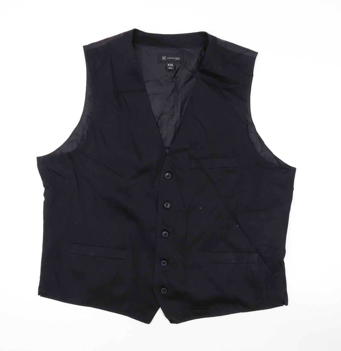 INC Mens Grey Polyester Jacket Suit Waistcoat Size 2XL Regular