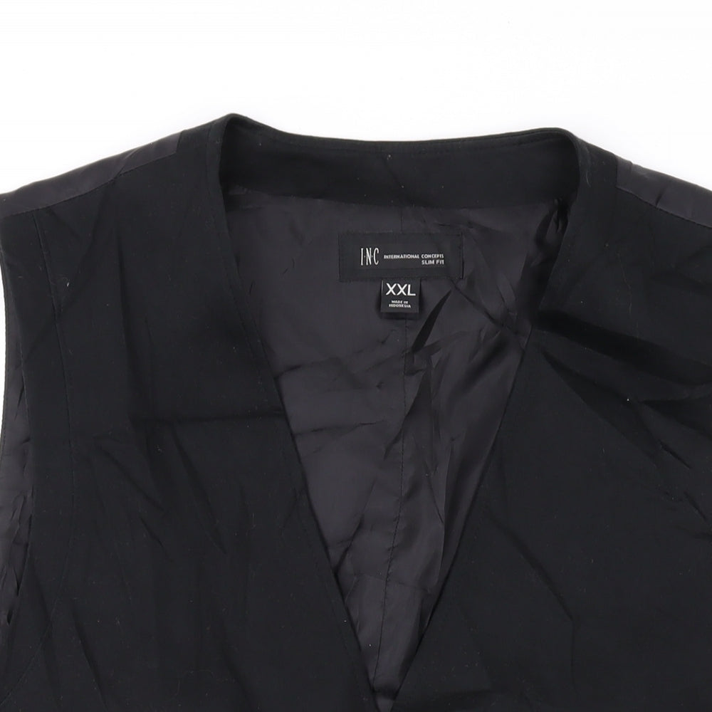 INC Mens Grey Polyester Jacket Suit Waistcoat Size 2XL Regular