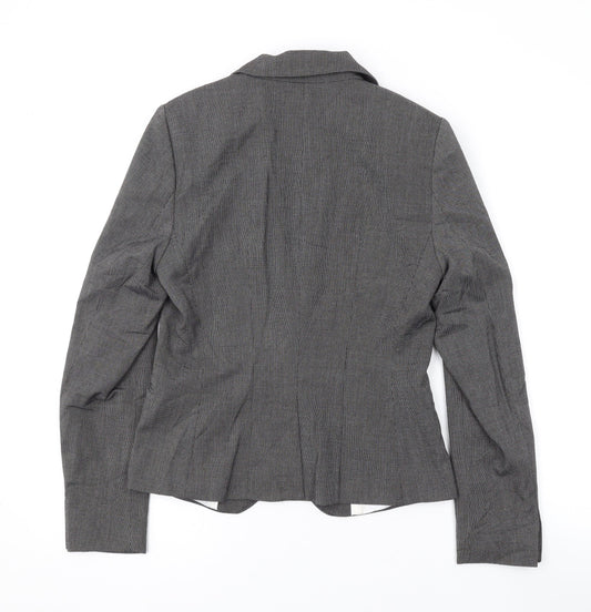 H&M Womens Grey Jacket Blazer Size 8 Button