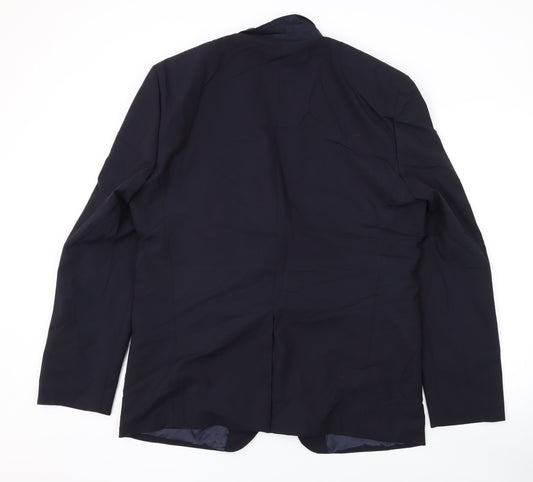 Benvenuto Mens Black Wool Jacket Suit Jacket Size 42 Regular